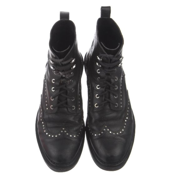 Rag & Bone Black Leather Studded Ankle Combat Boots 8.5 (Actual fit: 8) - Picture 3 of 4